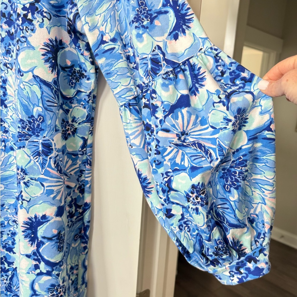 LILLY PULITZER ROUND NECK COASTAL BLUE SWEATSHIRT BARTLETT CATCH N KEEP DRESS XL - Picture 12 of 15